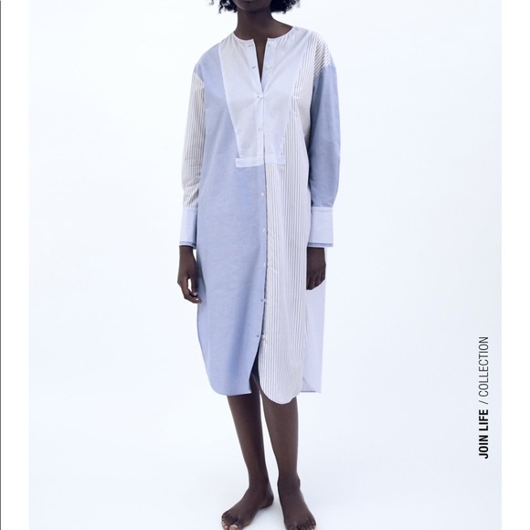 Zara Dresses & Skirts - ZARA BNWT Patchwork Shirt Dress